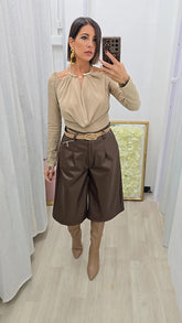 BERMUDA IN ECOPELLE CHOCO